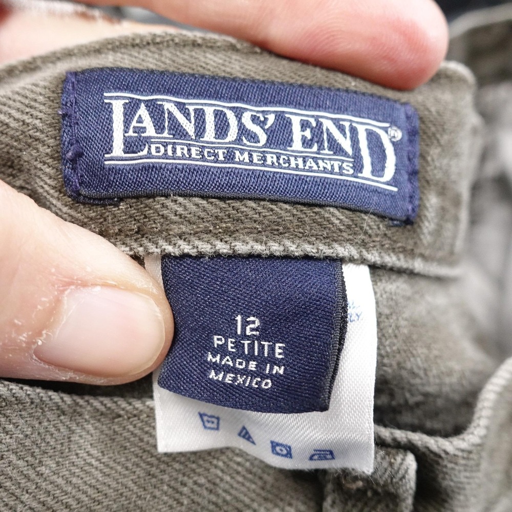 Vintage Lands' End Jeans Womens 12 Petite Green Straight Relaxed 31x27 90s 12P - Picture 6 of 8